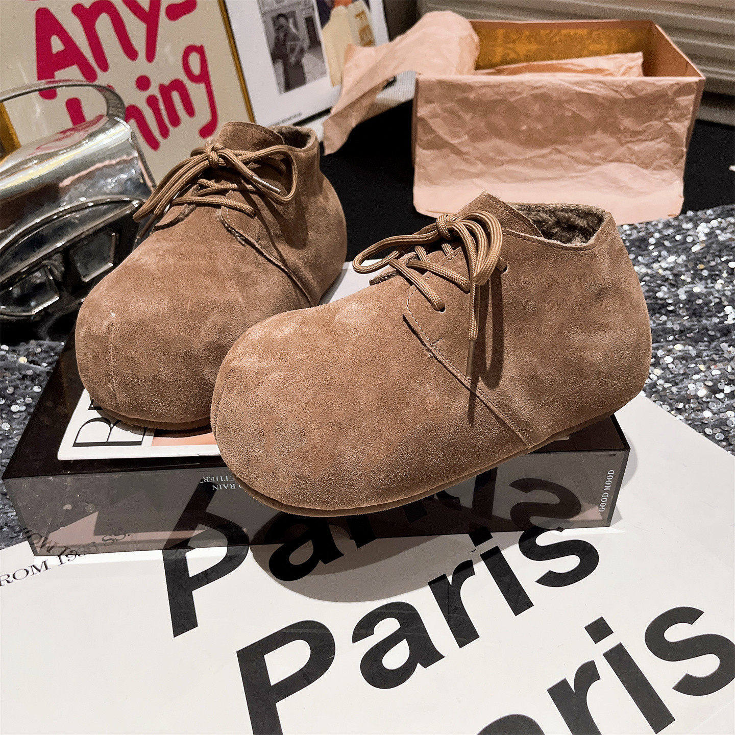 2025年真皮大头系带卡皮巴拉丑萌面包鞋小个子勃肯鞋雪地棉靴女鞋,女鞋,勃肯鞋/软木鞋,淘宝优惠券,粉丝福利购,淘宝优惠卷