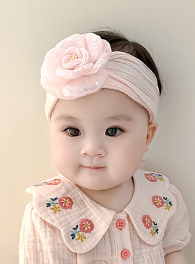 韩国时尚花朵婴儿发带宝宝发饰新生儿护囟门头饰女童生日百天头箍