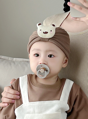 秋冬季婴儿帽子超萌可爱卡通印度帽男女宝宝护囟门帽新生儿童胎帽