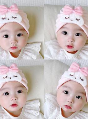 春秋季婴儿帽子男女宝宝超萌可爱套头帽新生儿胎帽护囟门帽印度帽