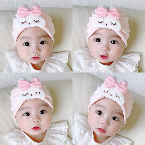 超萌可爱小兔婴儿胎帽