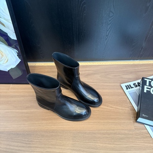 【陆厂长】油蜡羊皮靴短筒百搭靴子 AF2038-1（不在群里不发货）