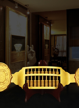 铜如意算盘摆件家居装饰