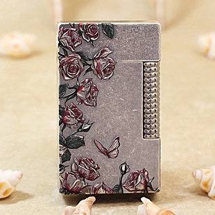 KW卡尔威登朗声打火机钢音古银浮雕热恋玫瑰高档送男友生日礼物
