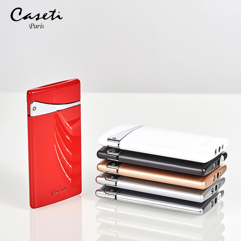 法国caseti卡沙帝打火机直冲蓝焰创意礼品超薄点烟器男士可刻字