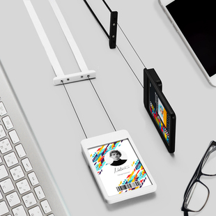 外企一体式证件卡套员工牌创意时尚简约胸牌胸卡挂牌硅胶绳子伸缩拉伸门禁公交地铁卡学生校牌工作证设计定制