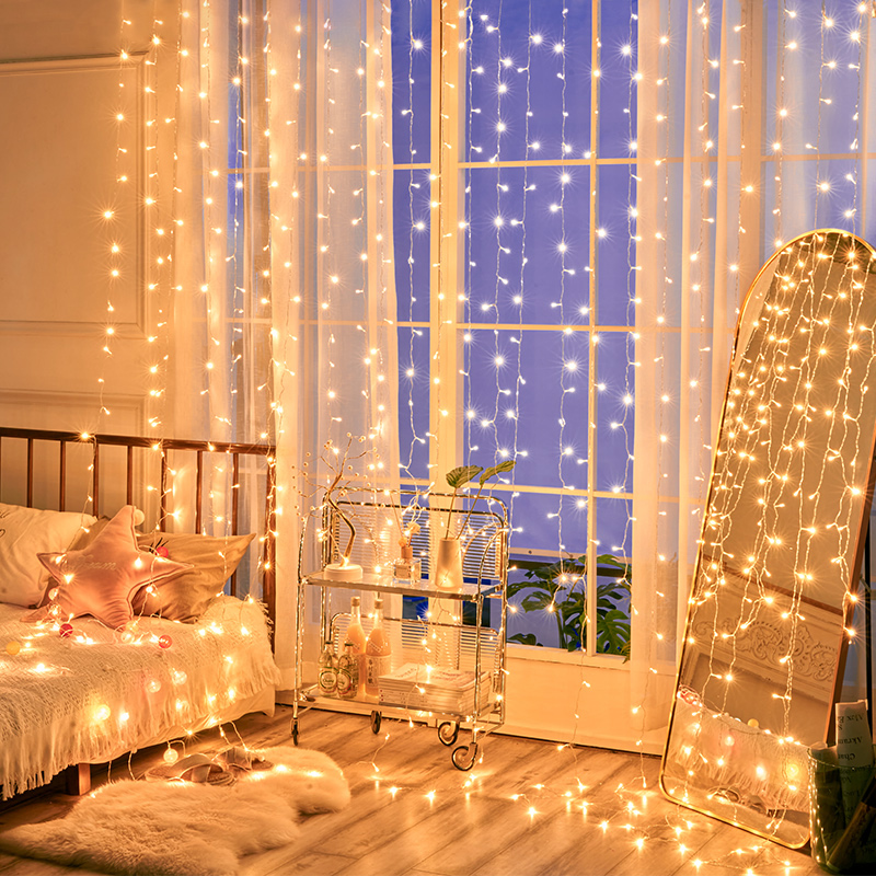 圣诞装饰卧室房间布置闪灯串灯