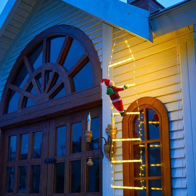 新款圣诞老人爬梯灯装饰灯氛围灯