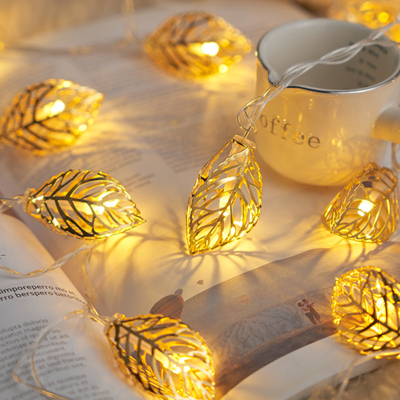 镂空叶子镀金led彩灯闪灯串灯网红ins少女心房间卧室装饰灯布置灯,节庆用品/礼品,装饰灯,淘宝优惠券,粉丝福利购,淘宝优惠卷