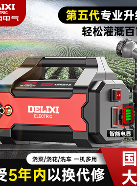 德力西家用充电式电动抽水泵户外浇地浇菜神器农用灌溉淋菜浇水机