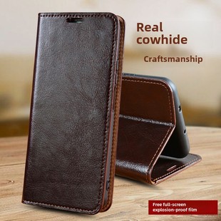 y78 适用于vivo y200i手机壳y77 y300pro 真皮翻盖插卡手机套y200镜头全包防摔牛皮保护壳vivoy55s保护 y500