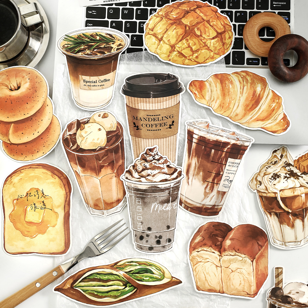 面包咖啡好天气异形留言明信片