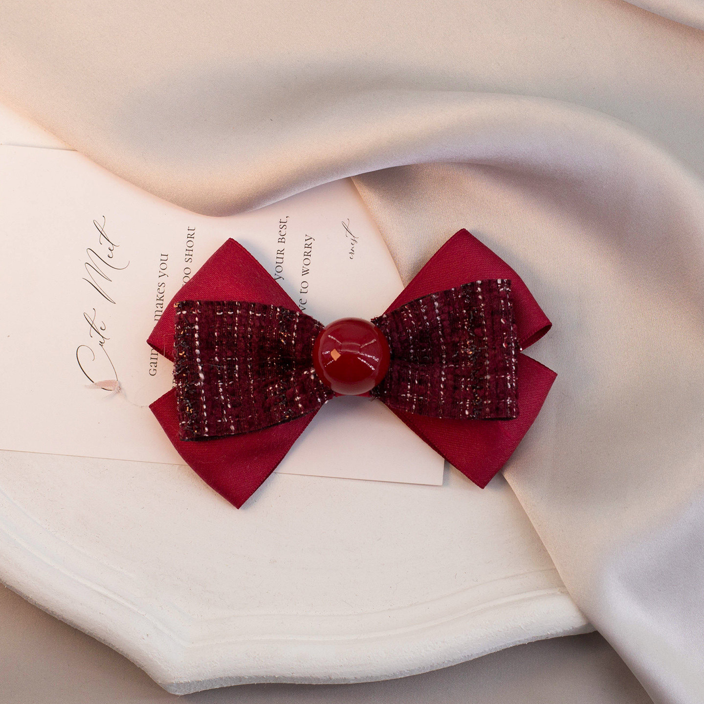 2026新款高端新年头饰女高级感洋气时尚红色蝴蝶结发夹盘发半扎发,饰品/流行首饰/时尚饰品新,发饰,淘宝优惠券,粉丝福利购,淘宝优惠卷