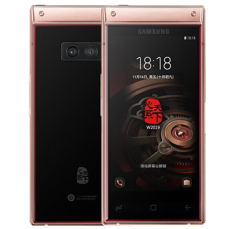 三星SM-W2019心系天下翻盖手机双屏全网通4G翻盖智能手机国行2019w原装新机高端商务系列折叠屏W22正品