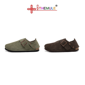 THEMULE丑萌鞋女真皮勃肯鞋三喜同款两穿踩跟博肯全包芒果头软木