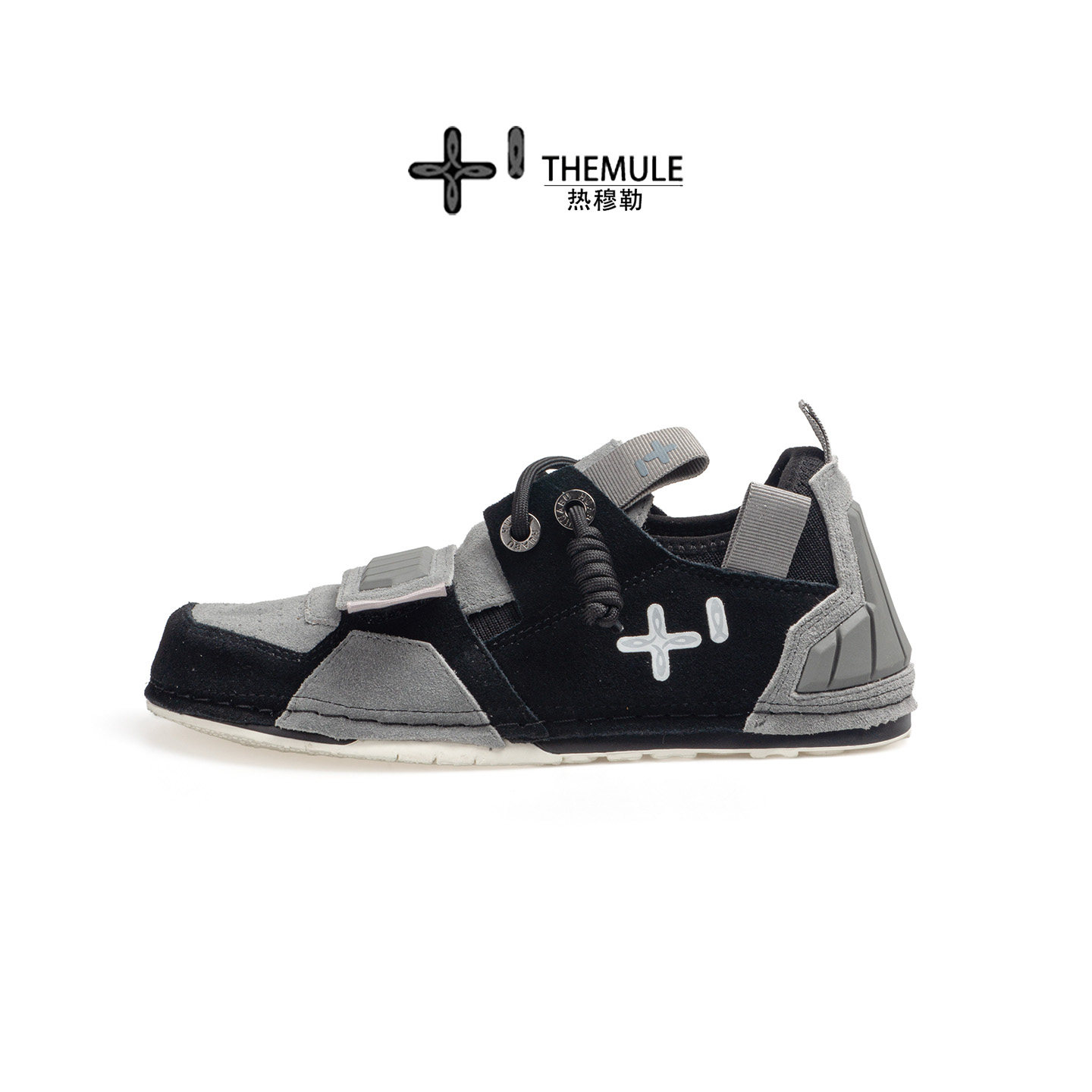 THEMULE小众丑萌鞋机甲休闲运动风魔术贴板鞋男女百搭宽脚显脚