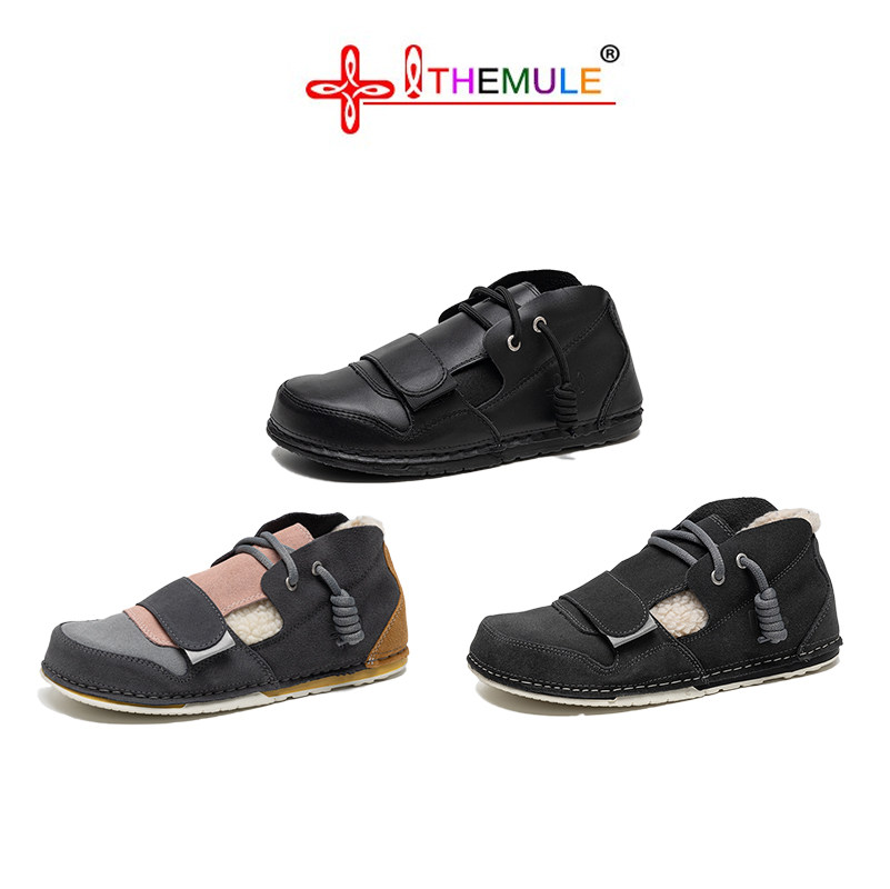 真皮丑萌鞋女小众雪地靴中邦加绒丑鞋大头男保暖冬季短靴高帮鞋