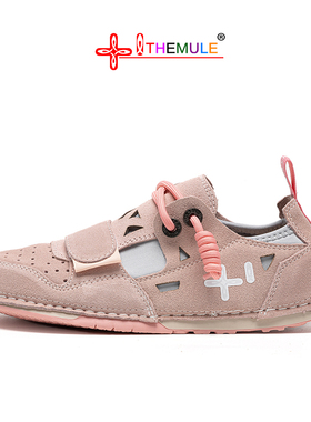 THEMULE丑萌鞋女真皮大头鞋夏季凉鞋外穿女肥脚2025年新款镂空鞋