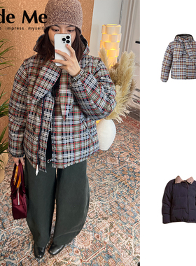 Damson Madder 国内现货 双面穿可拆卸袖子格纹棉服 CodeMe买手店