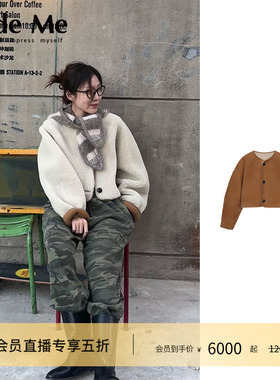 自留推荐 ETHOS 现货 皮毛一体短款米白色羊毛外套CodeMe买手店