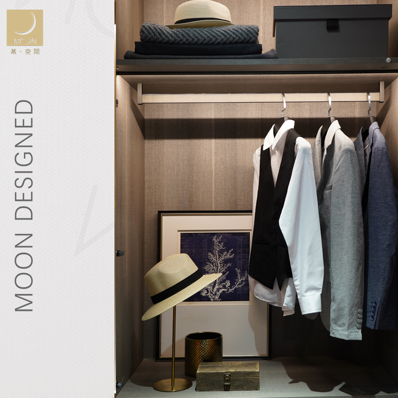moon现代轻奢样板房卧室衣帽间