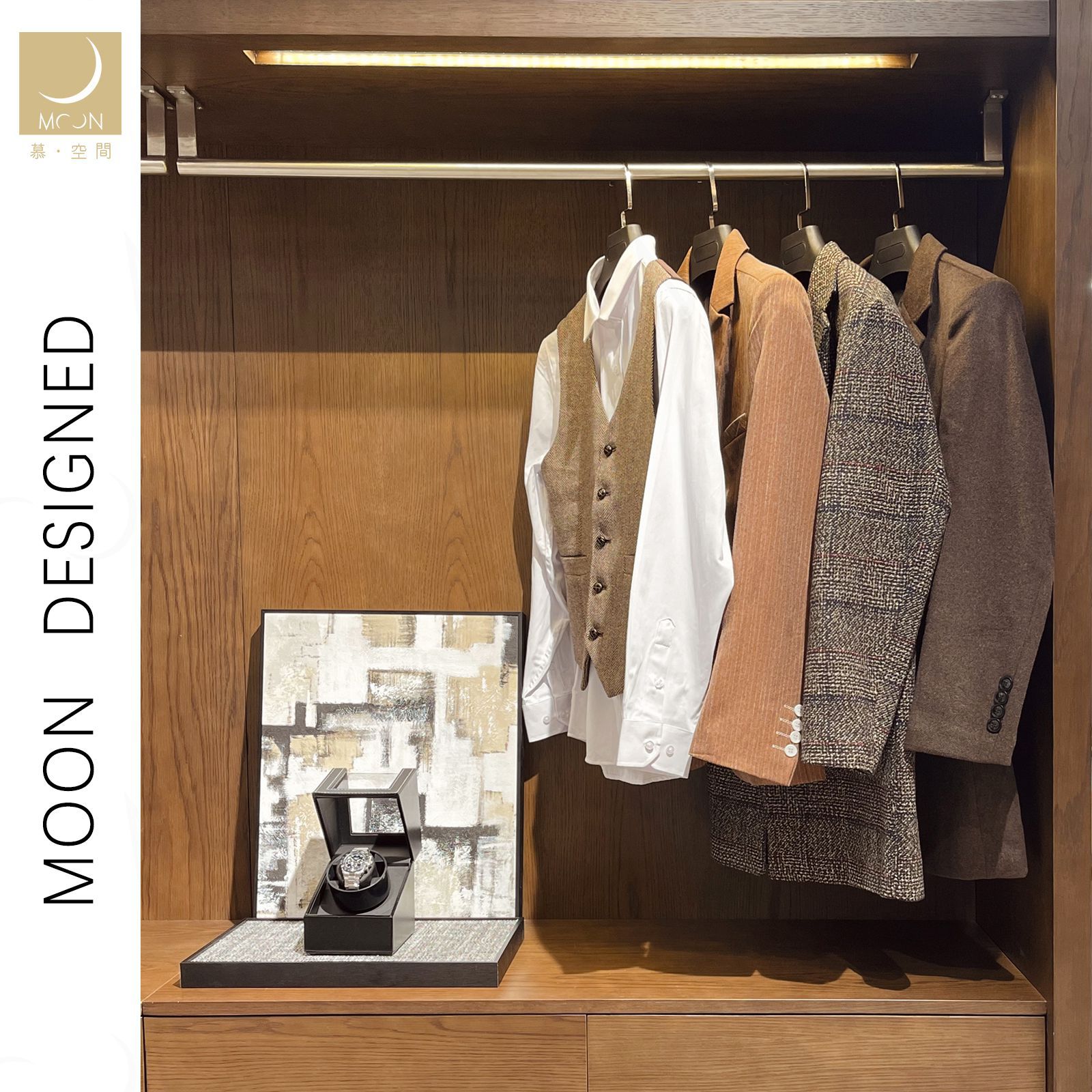 moon衣帽间男士衣柜衣服摆件