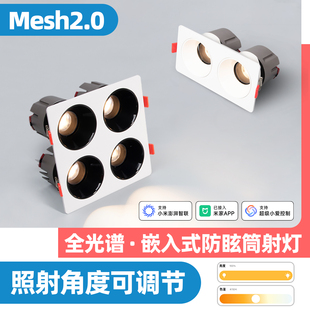 斗胆灯嵌入式已接入米家APP智能全光谱客厅双头防眩筒射灯无主灯