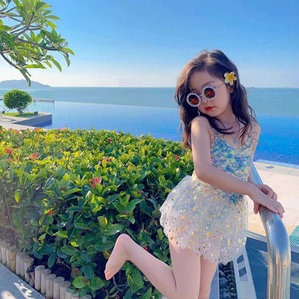 女童美人鱼泳衣宝宝卡通