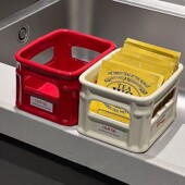 零食收纳筐ins家用多功能陶瓷碗宿舍办公桌面咖啡小吃杂物整理盒