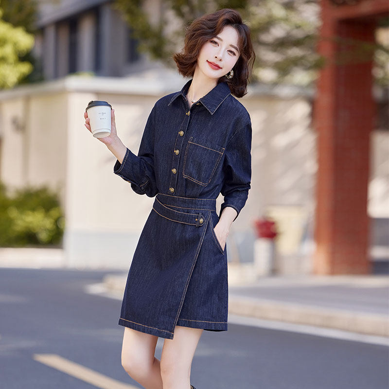 春季气质长袖牛仔连衣裙女2026新款春秋设计感小众高级感时尚潮流