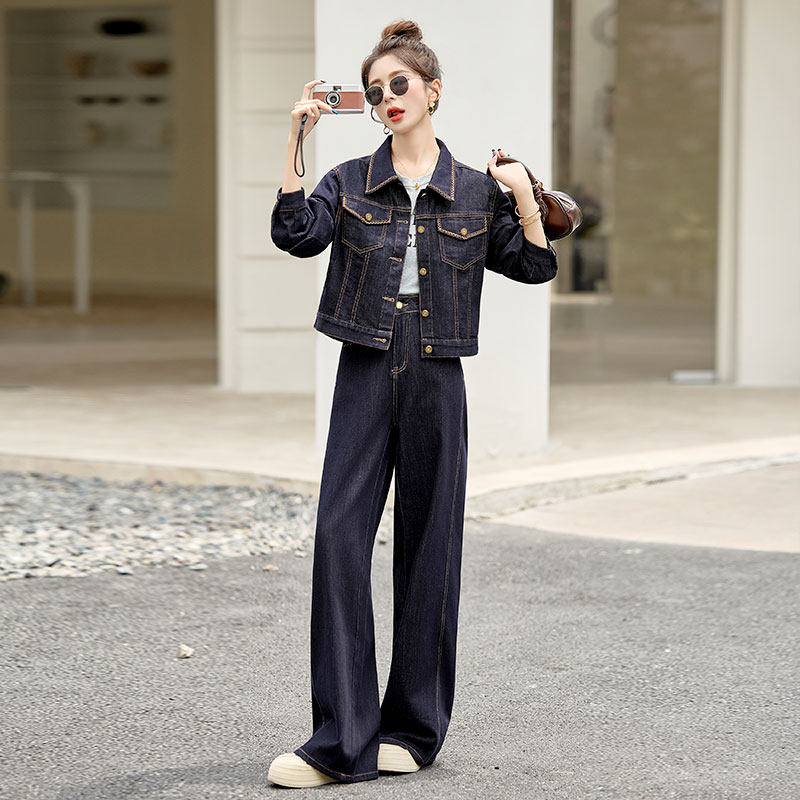 春季2026新款穿搭一整套高级感洋气减龄牛仔套装女装时髦时尚洋气