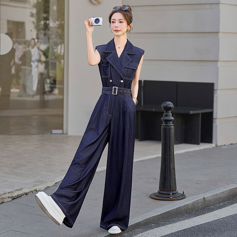 2026新款轻奢无袖阔腿连体裤女图片