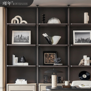 设计师客厅软装 树脂大理石雕塑摆设 饰品摆件搭配组合现代轻奢风格