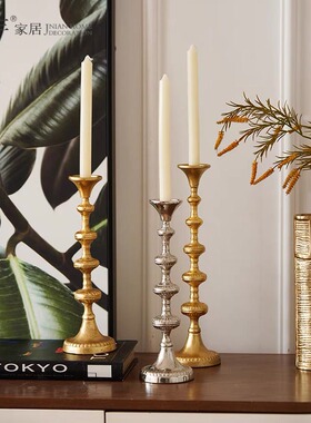 北欧简约轻奢艺术高脚烛台摆件样板间售楼处餐厅客厅茶几桌面摆设