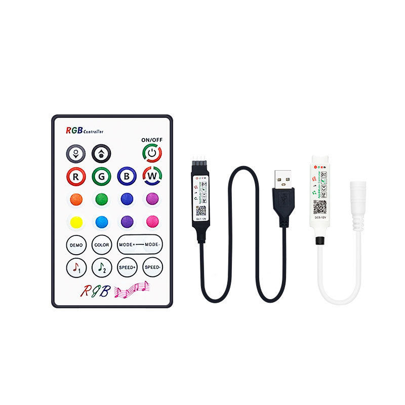 23键音乐控制器DC/USB接头5-24V低压灯带调光器rgbLED灯条控制器