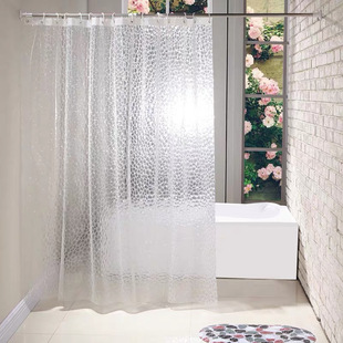 3D水立方浴帘防水透明3d塑料浴帘PEVA浴室帘淋浴帘新料各种厚度