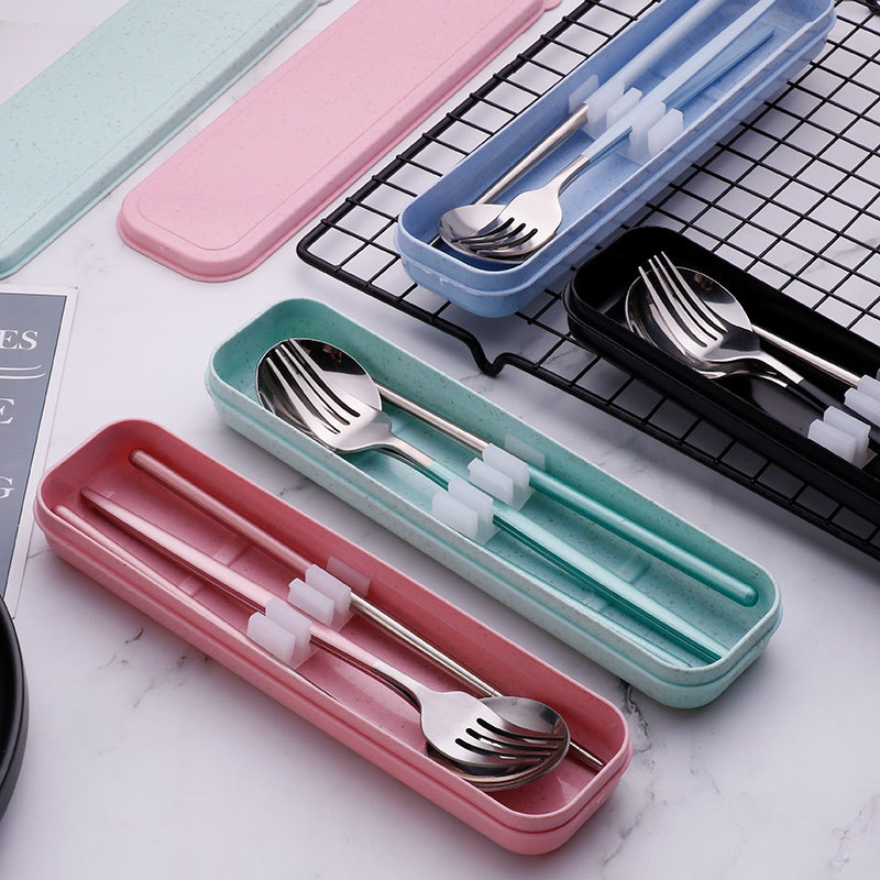 礼品葡萄牙餐具学生不锈钢便携三件套勺子叉子筷子叉勺筷套装