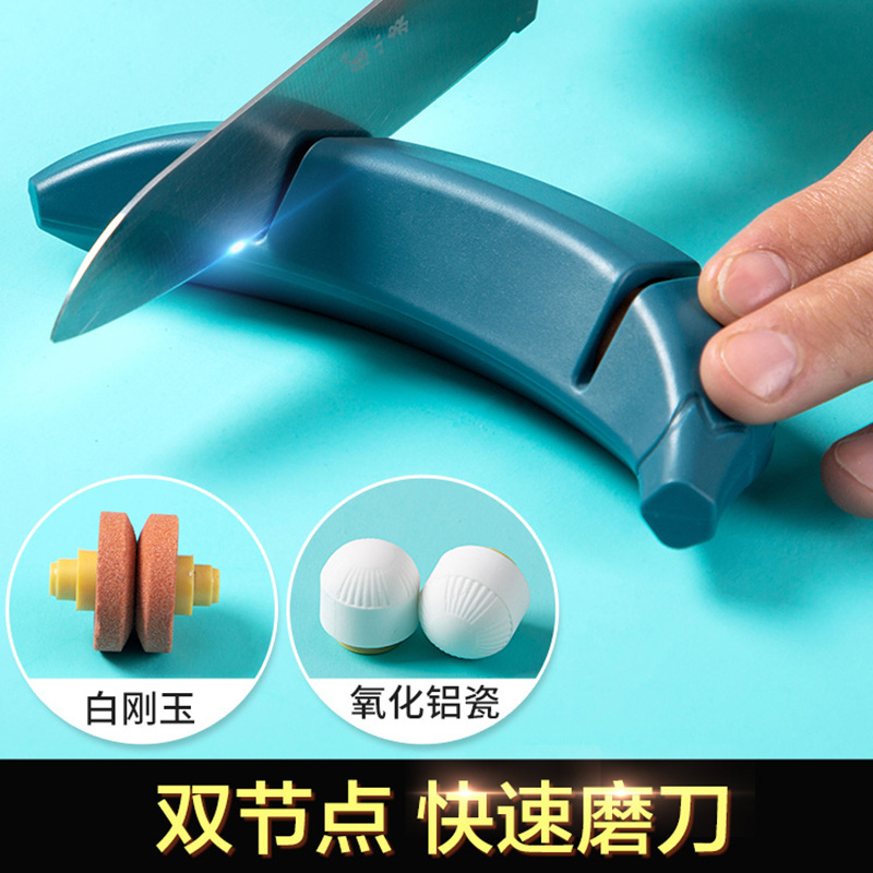 厨房香蕉模型磨刀两段快速磨刀器防滑家用创意白钢玉钨钢磨刀