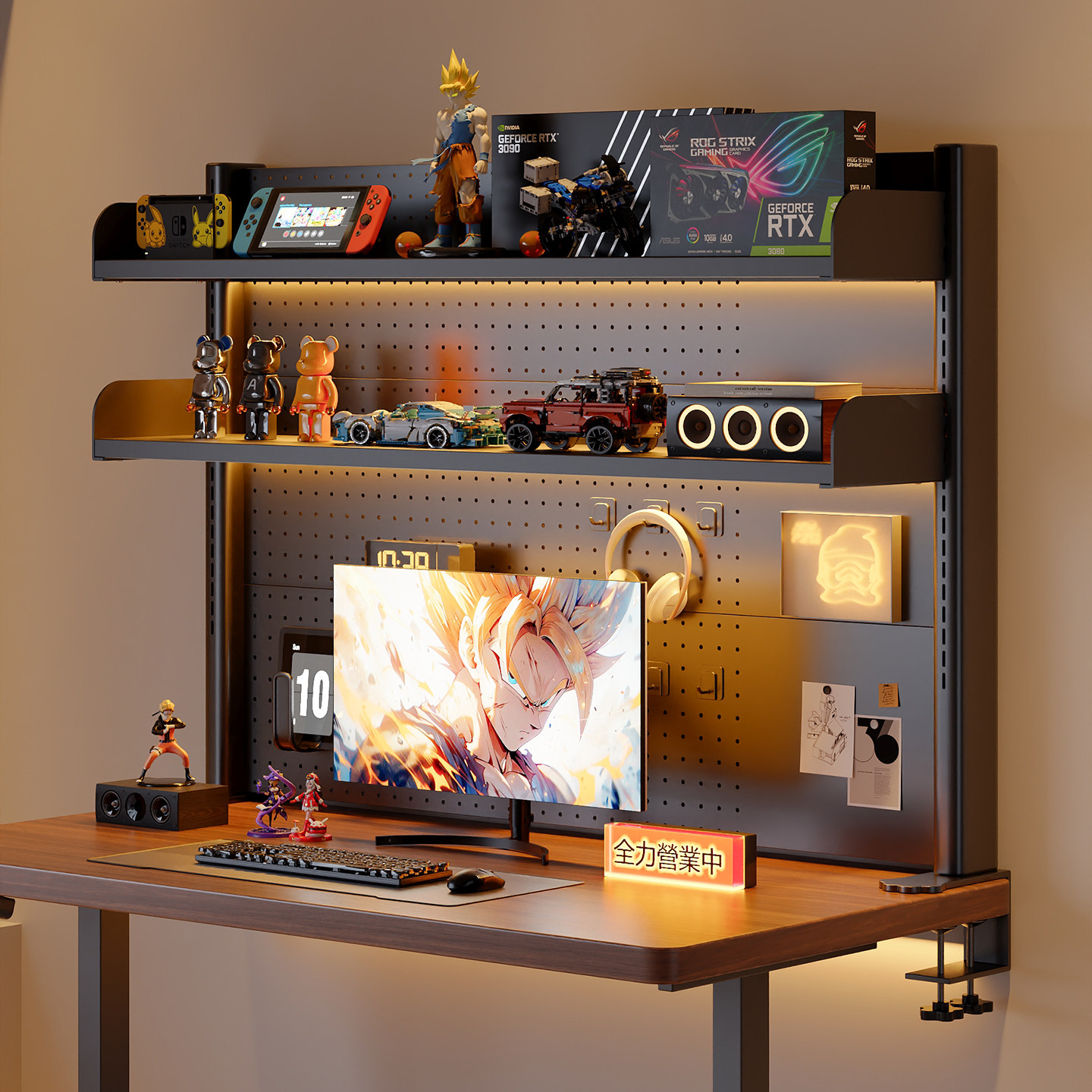 桌面书架洞洞板铁艺儿童学生电脑桌上多层书架办公桌上收纳置物架,收纳整理,整理架/置物架/收纳架,淘宝优惠券,粉丝福利购,淘宝优惠卷