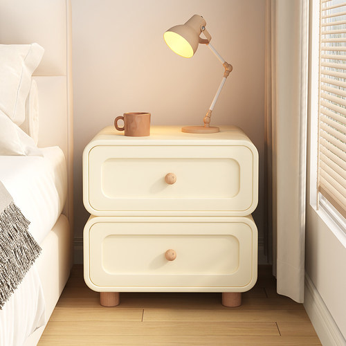 奶油风实木床头柜创意床边柜