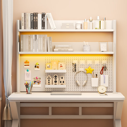 桌面书架置物架办公电脑桌上洞洞板多层铁艺宿舍学生家用书桌