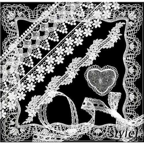 高清裙子盖布白色蕾丝花边圆形玫瑰装饰边框png图片 ps设计素材