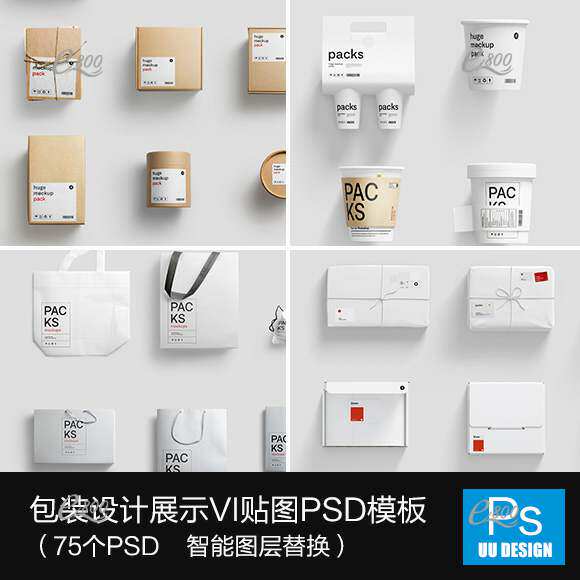 包装设计效果展示vi应用物料贴图psd智能logo提案样机模板素材