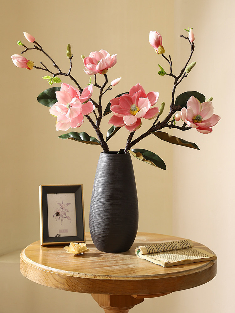 模拟大白玉兰花假花客厅地板装饰花瓶套装装饰桌花装饰高雅插花