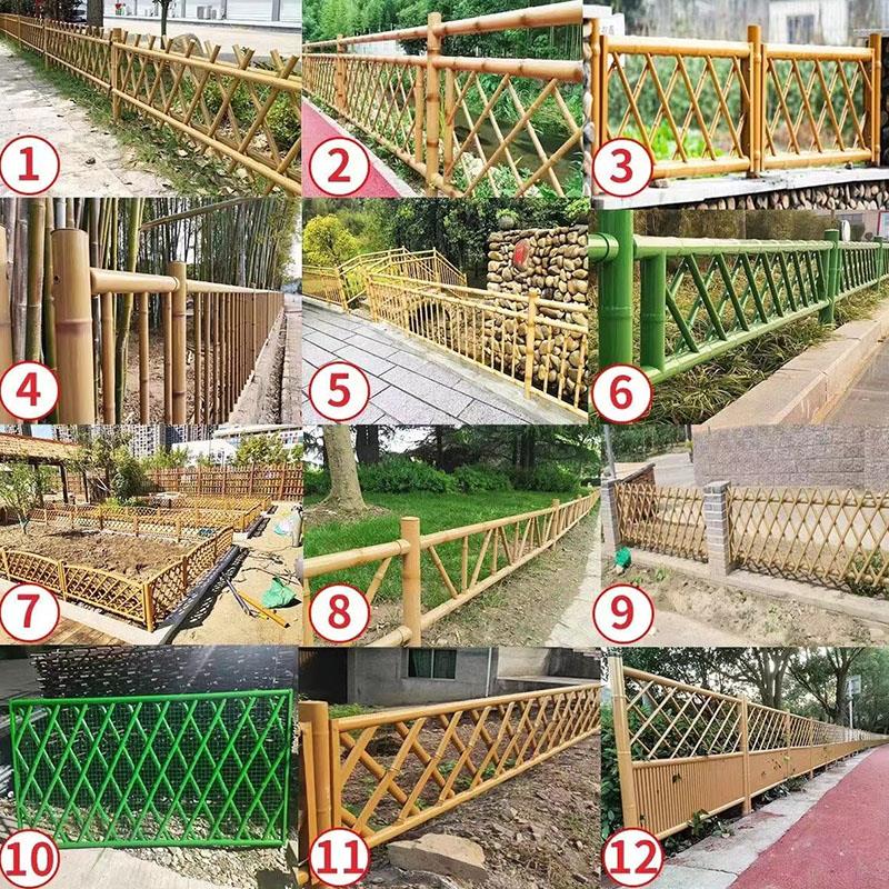 不锈钢仿竹护栏园林真竹围栏栅栏防腐日式户外别墅庭院隔断竹竿g