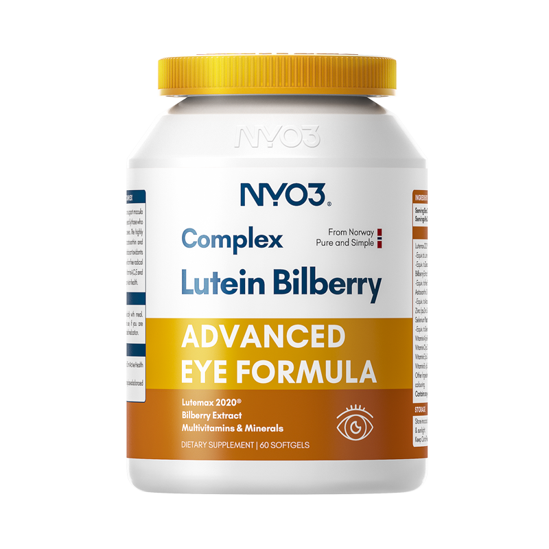 NYO3挪威进口多维越橘专利叶黄素胶囊眼睛成人中老年眼底营养素