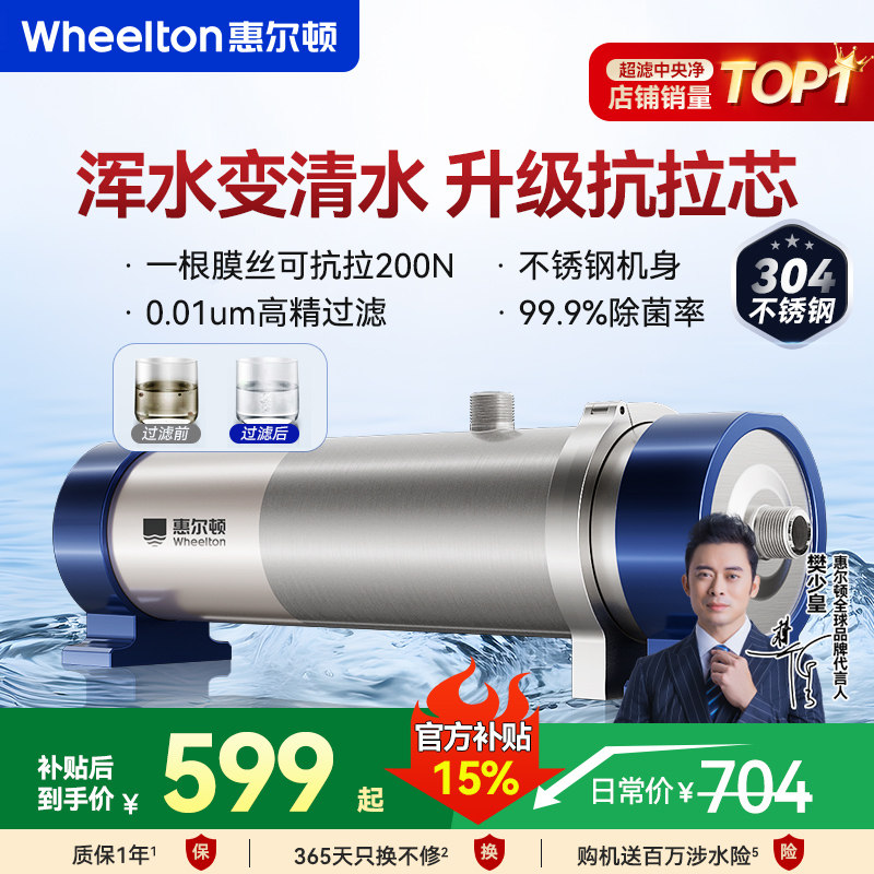 惠尔顿中央净水器家用厨房全屋超滤pvdf自来水管道农村井水大流量