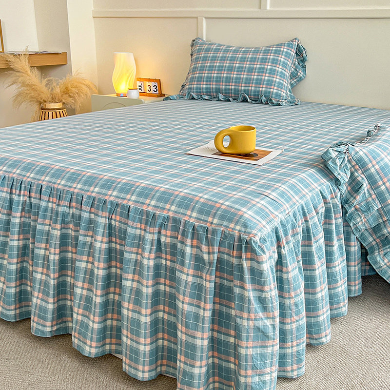 a类全棉水洗棉床裙单件加厚纯棉遮丑床罩2024新款公主风四季通用,床上用品,床裙,淘宝优惠券,粉丝福利购,淘宝优惠卷