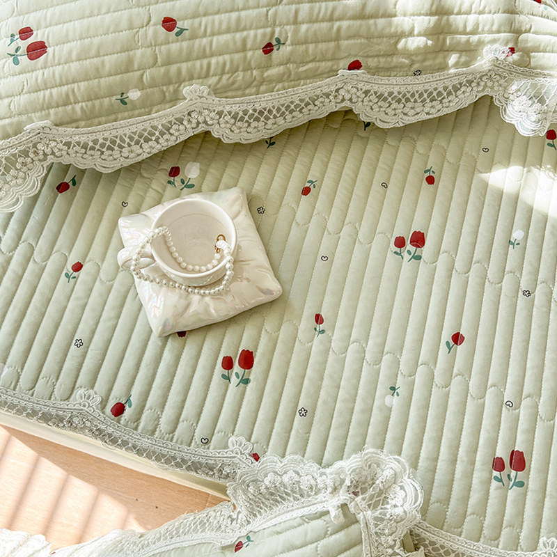 莱赛尔天丝床笠带花裙边凉感床罩单件2025新款防滑床垫保护套夏季