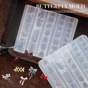 美甲硅胶模具 蝴蝶结硅胶立体浮雕指甲饰品 DIY模具3D磨具易脱膜